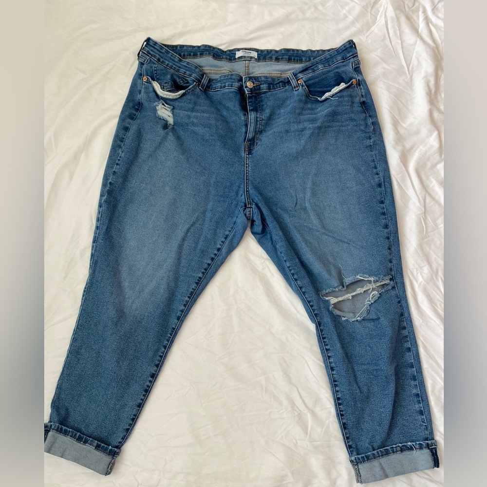 DENIZEN/Levi plus size mid-rise cropped boyfriend jeans